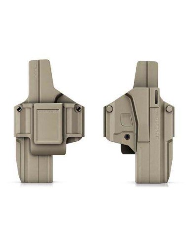 Holster ambidextre modulable IWB/OWB MORF X3 - Glock 19 - Niv 1 - Tan la colonne vertébrale