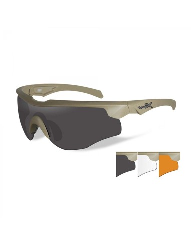 Lunettes de protection balistique Rogue Comm Tan + verres fumé/incolore/orange de pas cher