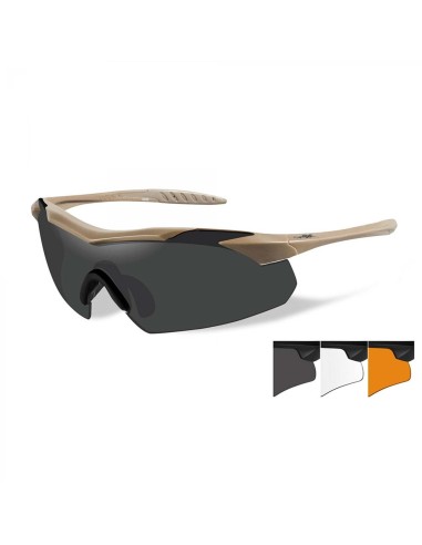 Lunettes de protection balistique Vapor 2,5 Tan + verres fumé/incolore/orange la chaussure