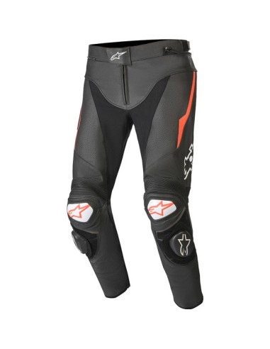 PANTALON CUIR ALPINESTARS TRACK V2 NOIR ROUGE pas cher chine